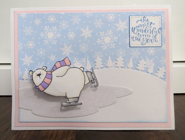 Polar Bear Ice Skating Card 2