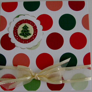 Square Christmas card with polka-dots