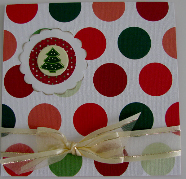 Square Christmas card with polka-dots