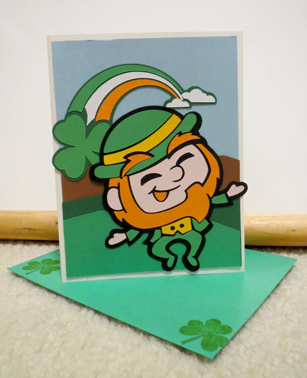 St. Patrick&#039;s Day card and envelope