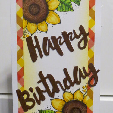 Sunflower Slimline Birthday card 2