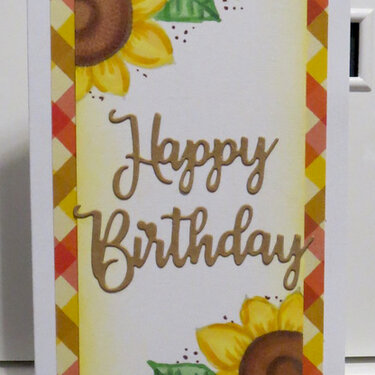 Sunflower Slimline Birthday card 1