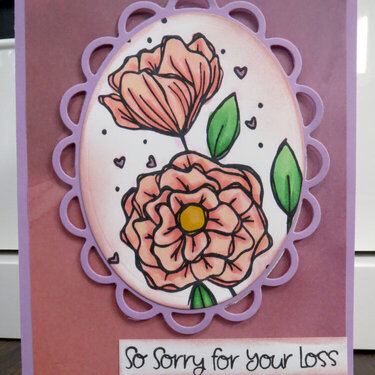 Sympathy card with flower