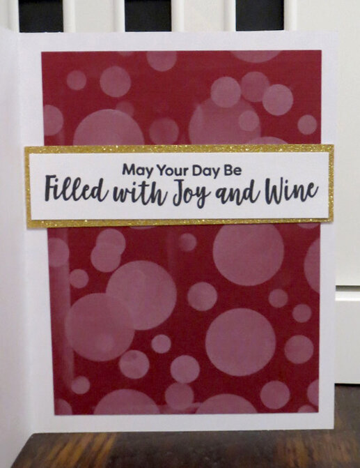 Wine Glass Shaker Card - inside