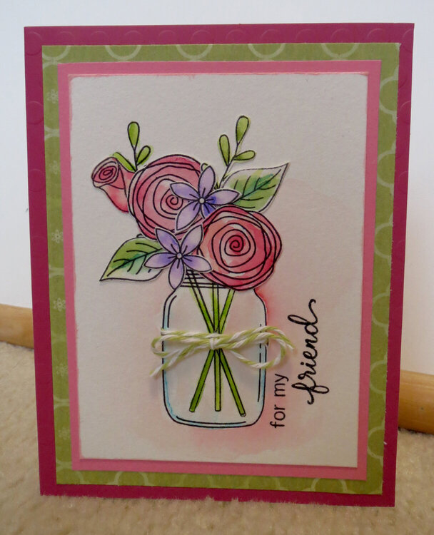 Friend Card with Jar of flowers