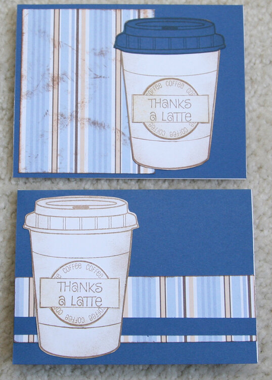 Thanks a Latte cards in Blue for Operation Write Home