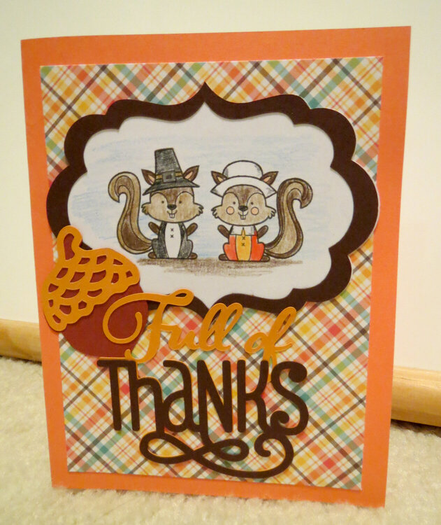 Pilgrim Squirrel Thansgiving Card 4