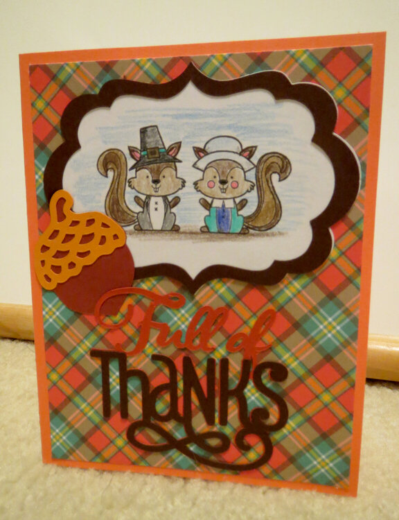 Pilgrim Squirrel Thanksgiving card 2