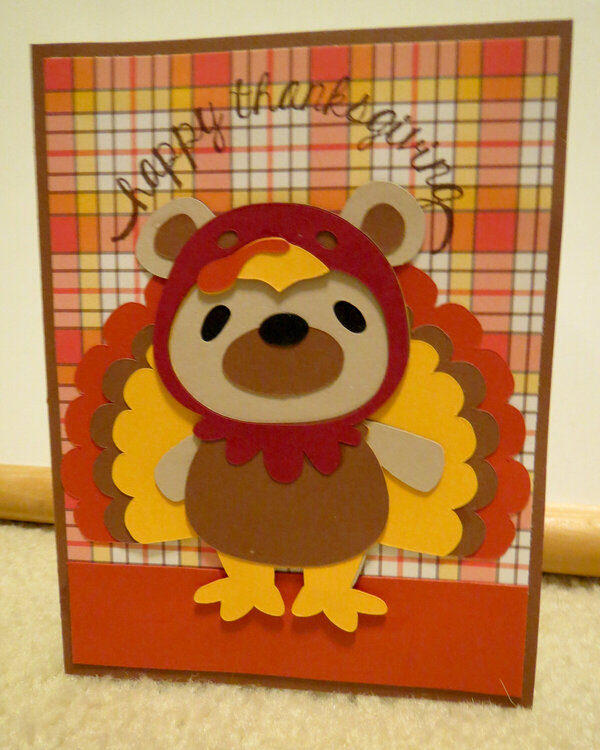 turkey teddy bear card