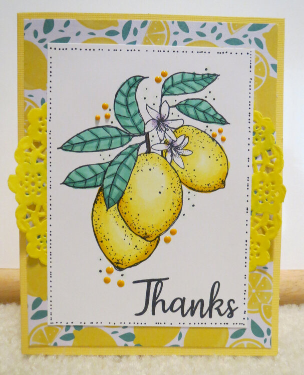 Lemon Thank You Card - Yellow