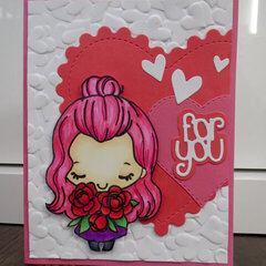 Valentine card - Pink haired Anya