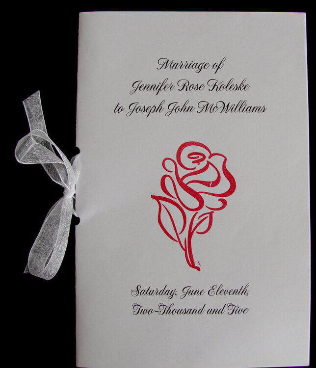 Wedding Program Rose