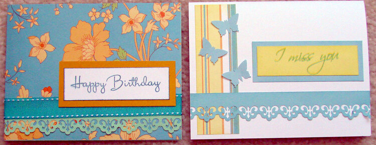 Orange and blue cards for Operation Write Home