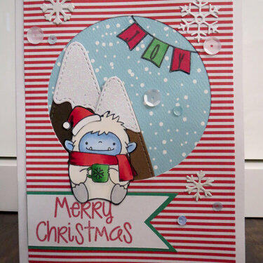 Yeti Card with striped background