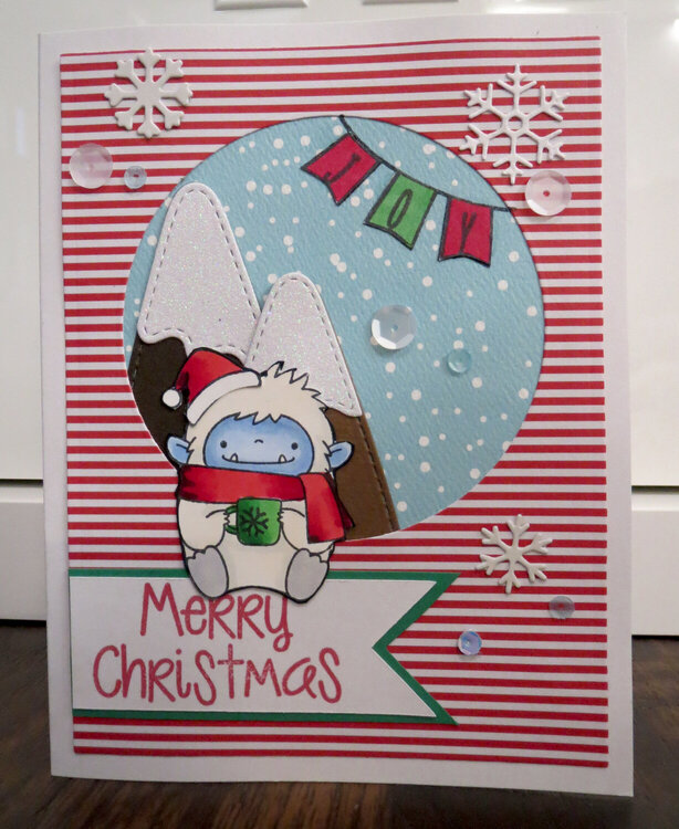 Yeti Card with striped background