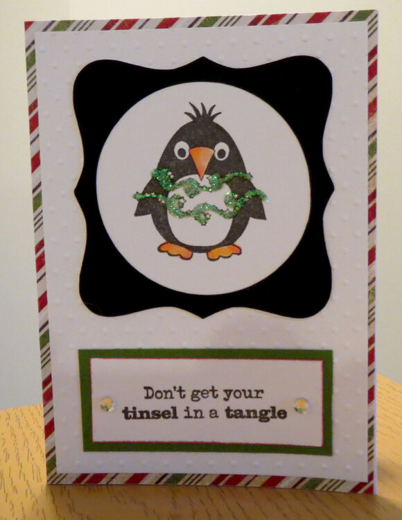 Penguin Card - Tangle 1 - Christmas 2012