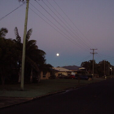 walking up the street home, a full moon last night