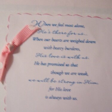 inside of card for encouragement