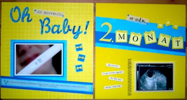Two page layout on the second month of pregnancy