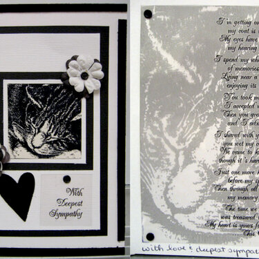 sympathy card for DBF on the loss of his kitty