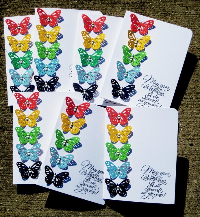 Rainbow butterfly birthday cards