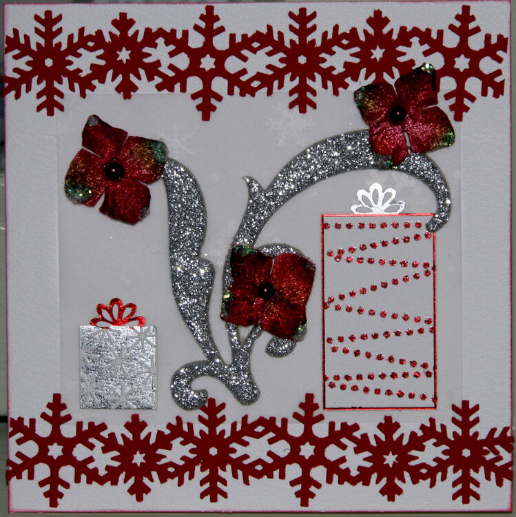 Red snowflake Christmas card