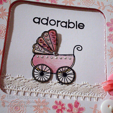 Closeup view - Adorable (baby card) -