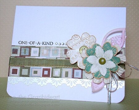 Card (Flowers): embossing and stamping