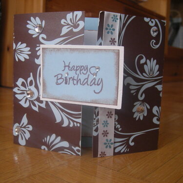 Teal and Brown Bday Card