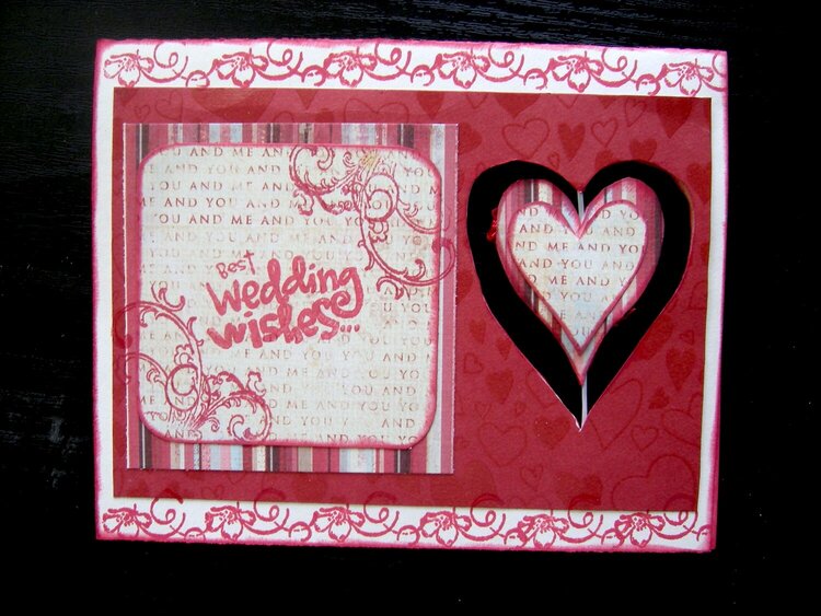 Red and White Spinner Wedding Card