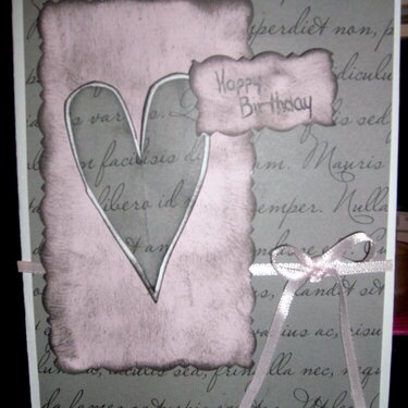 Pink and Grey birthday card