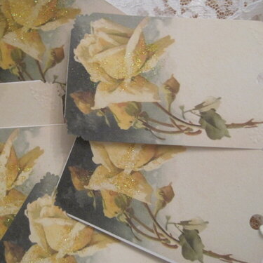 Shabby Yellow Roses Gift Tags