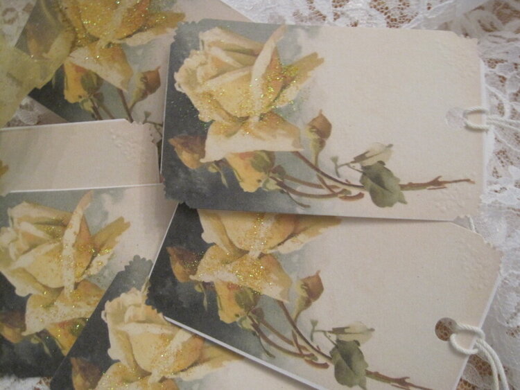 Shabby Yellow Roses Gift Tags