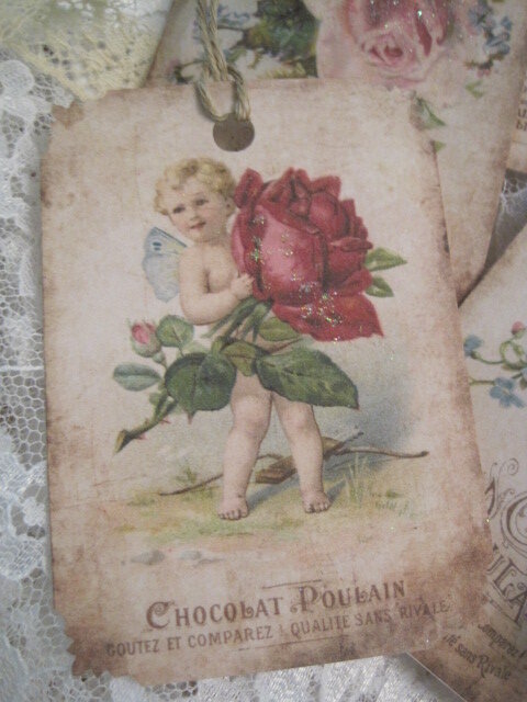 Shabby French Gift Tags - Chocolat Poulain