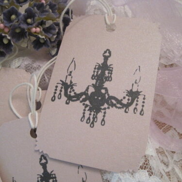 Pink Opalescent Chandelier Gift Tags