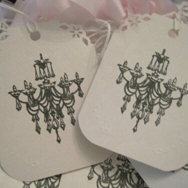 Shabby Opalescent Chandelier Gift Tags