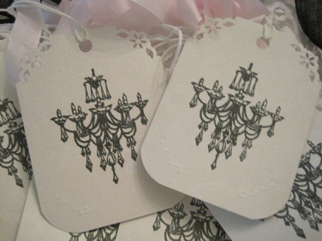 Shabby Opalescent Chandelier Gift Tags