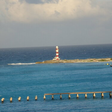 Lighthouse on Cancun Beach