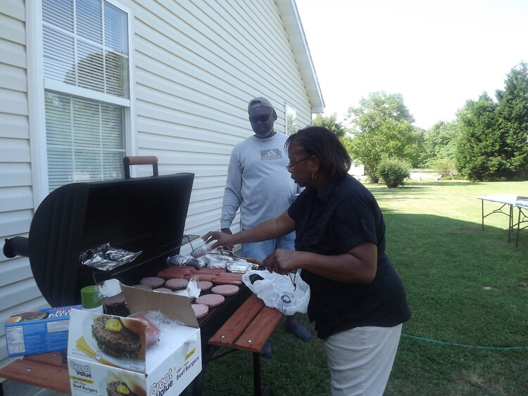 Mom cooking for Memorial Day