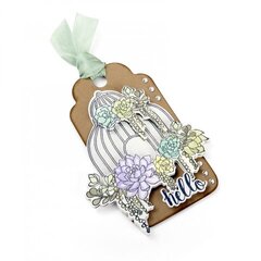 Hello Succulent Birdcage Card