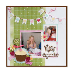 Hello Cupcake Scrapbook Page by Debi Adams