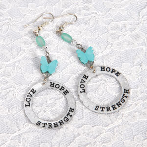 Love, Hope, Strength Earrings by Beth Reames