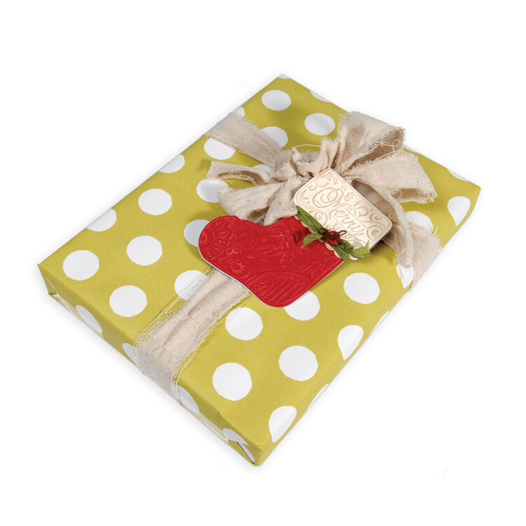 Embossed Stocking Gift Tag by Deena Ziegler