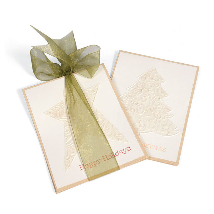 Embossed Star &amp; Christmas Tree Cards by Deena Ziegler