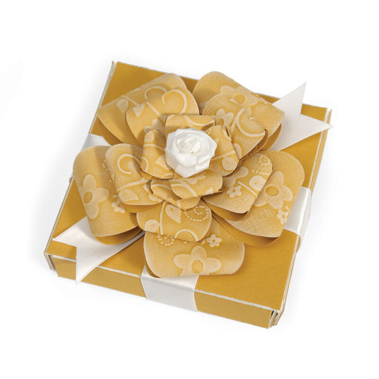Embossed Flower Bow &amp; Box by Beth Reames