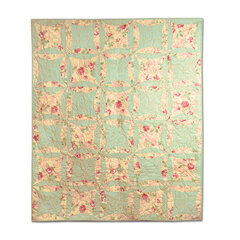 Rose & Green Floral Robbing Peter to Pay Paul Quilt by Cheryl Adam, Guest Quilter
