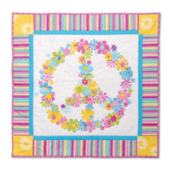 Flower Power Peace Sign Wall Hanging by Stacy Surina-Bonora, Guest Quilter
