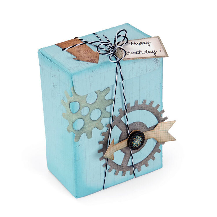 Happy Birthday Gears Gift Box by Deena Ziegler