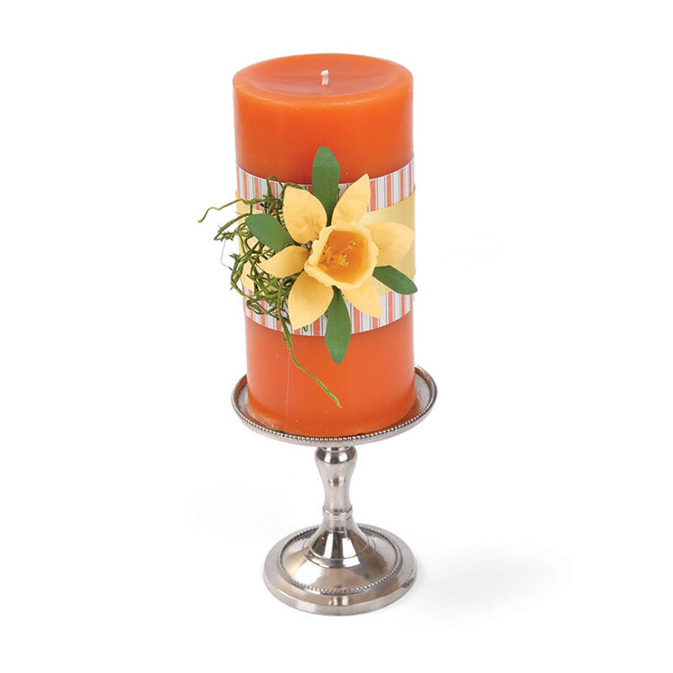Daffodil Embellished Candle by Debi Adams