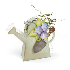 Watering Can with Flowers and Trowel by Beth Reames